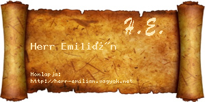 Herr Emilián névjegykártya